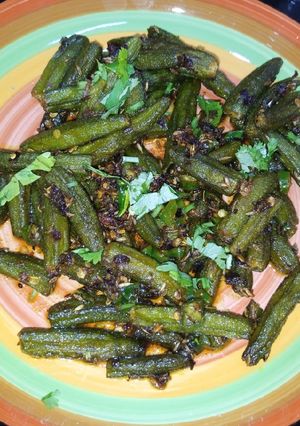 A picture of Tarka Masala Okra.