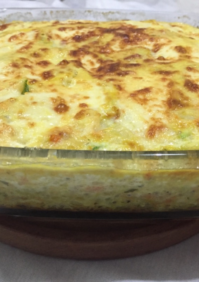 Una foto de Soufflé de zanahoria, zapallito y queso