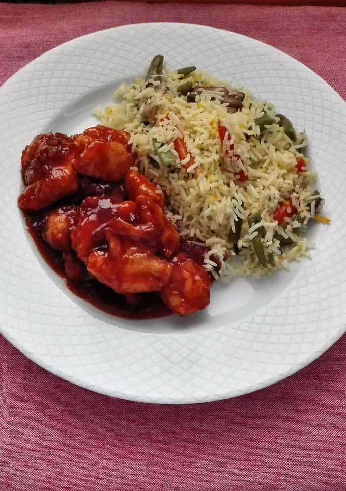 Una foto de Pollo chino agridulce