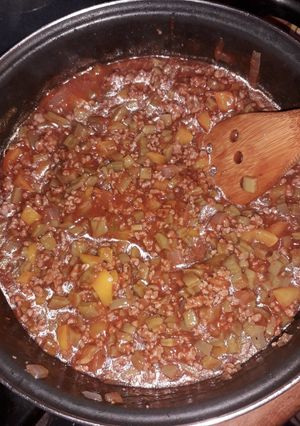 Una foto de Molida con nopales y pimiento