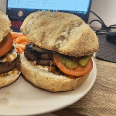 A picture of Beef Mozzarella Burger.