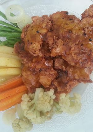 Foto resep Crispy beefsteak with blackpepper sauce