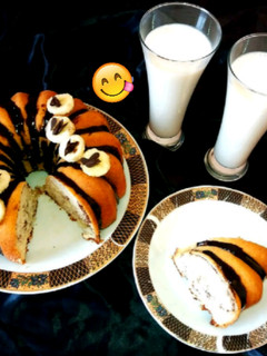 عکسی از دستور کیک موز دو رنگ