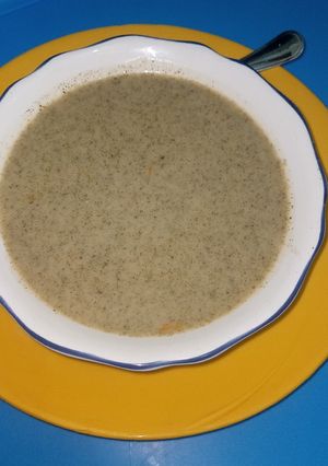 A picture of Rice and veggies baby puree.