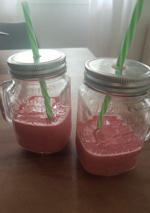 Une photo de Smoothie framboise / mangue