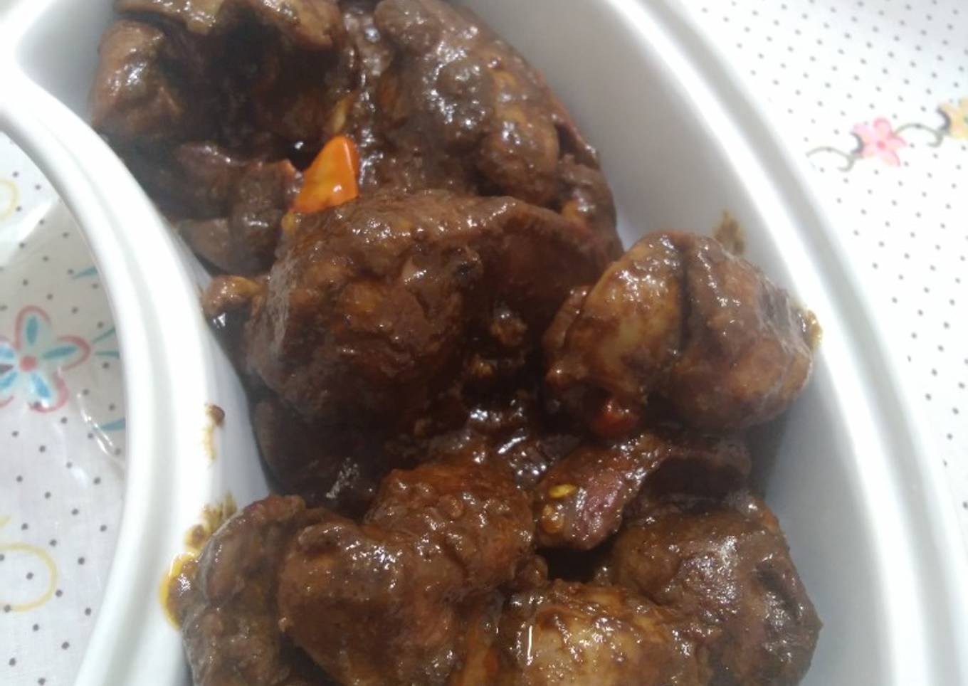 Rendang ati ampela (instan : KOKITA)