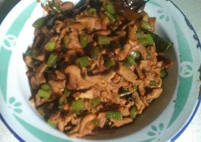 Resep Tumis usus ayam dan belalo yang Lezat