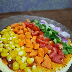 A picture of Multicolor pizza.