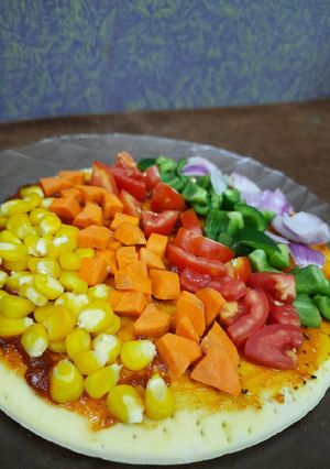 A picture of Multicolor pizza.