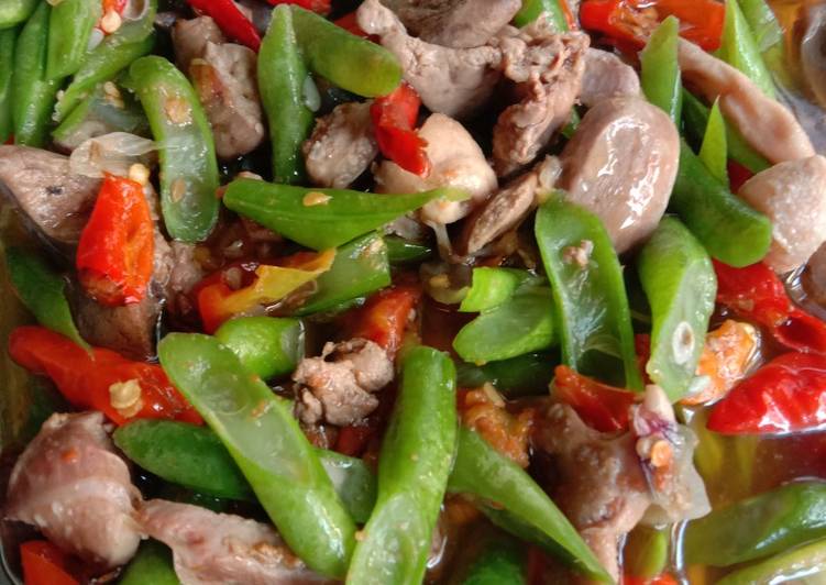 Langkah mengolah Tumis buncis ati ampela yang enak