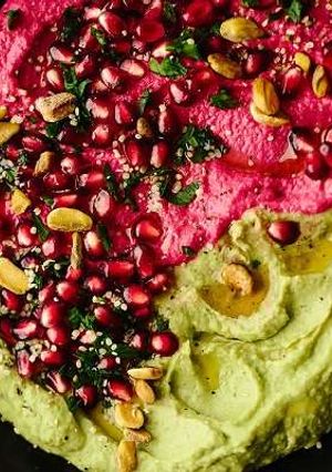 A picture of Vegan Holiday Hummus Platter.