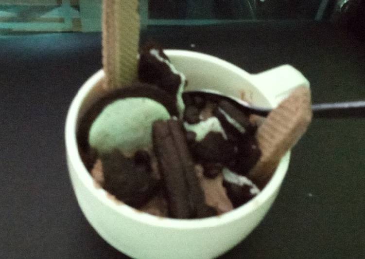 Cara Gampang Menyiapkan Dessert Oreo coklat ice cream  Anti Gagal
