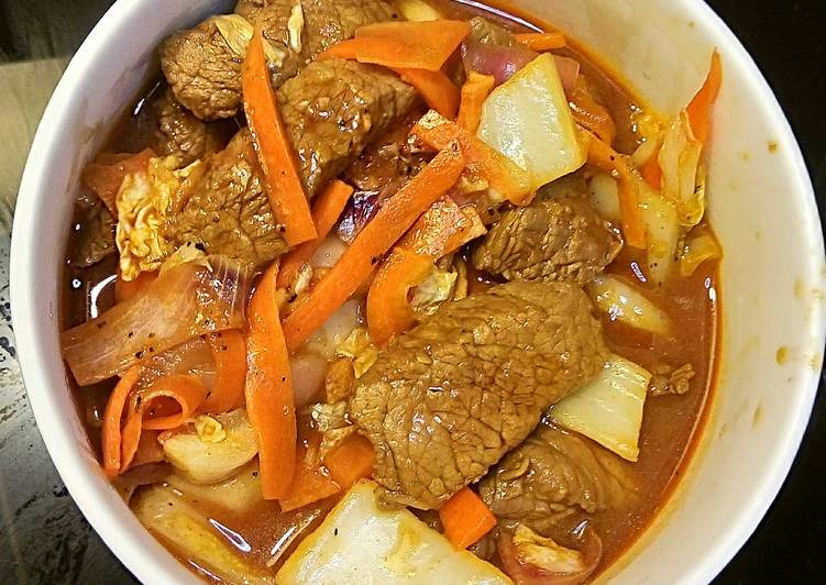 Easiest Way to Prepare Any-night-of-the-week Beef Version of Spicy Stew (Dak Galbi Spinoff)