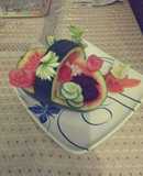 Fajita salad in watermelon basket