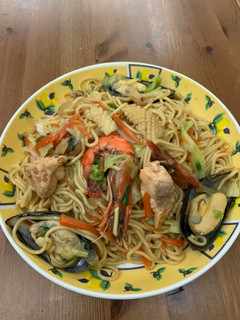 海鮮炒麵 的食譜成品照片