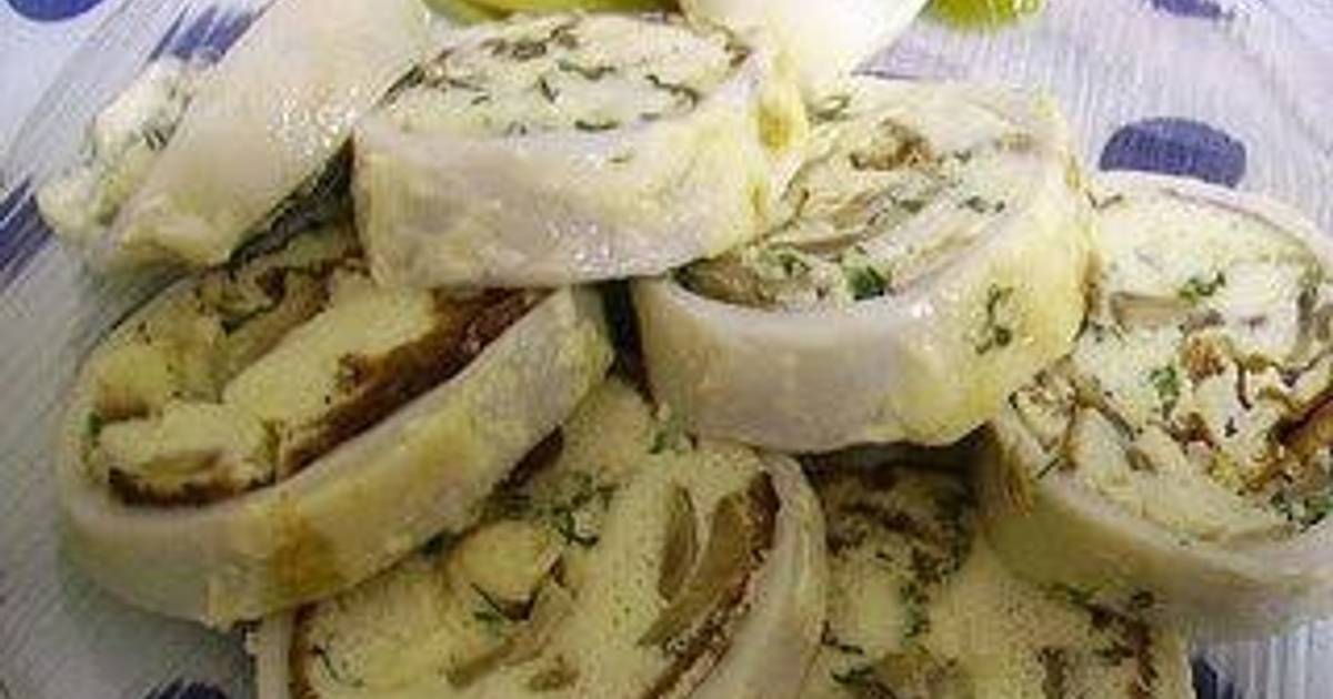 Фаршированные кальмары с сыром и грибами пошаговый