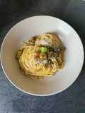 Linguine à la courge et aux poireaux