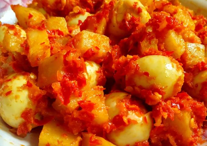 Resep: Telor Puyuh Kentang Balado Ekonomis