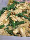 Oseng kacang panjang, tempe dan cambah kedelai