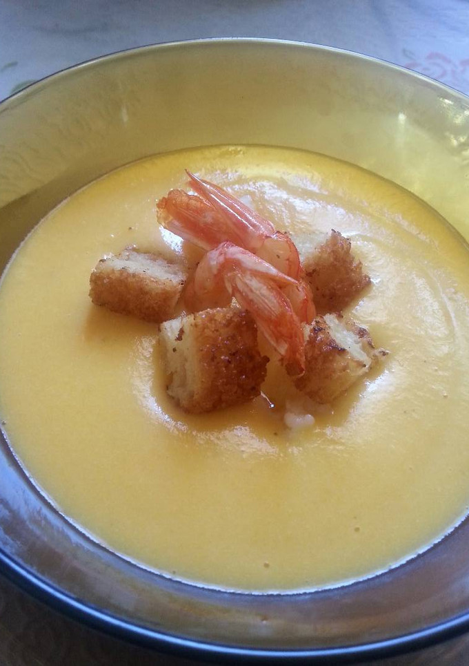 Una foto de Crema fría de calabaza