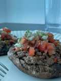 Portobellos rellenos de carne molida