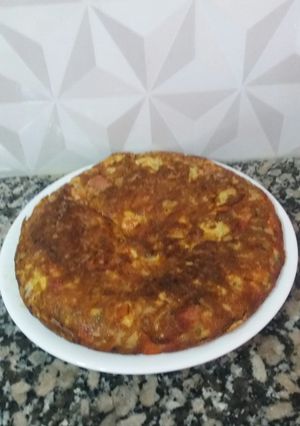 Una foto de Tortilla de champignones y panceta!
