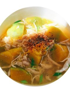 Hình của món #2 Canh bí đỏ gà xé.