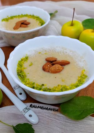 عکسی از دستور فرنی سیب و جوانه گندم