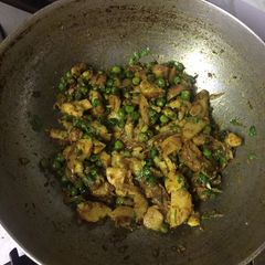 A picture of Dabba style yummy Allu matter sabji.