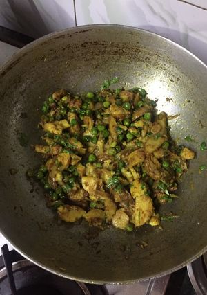 A picture of Dabba style yummy Allu matter sabji.