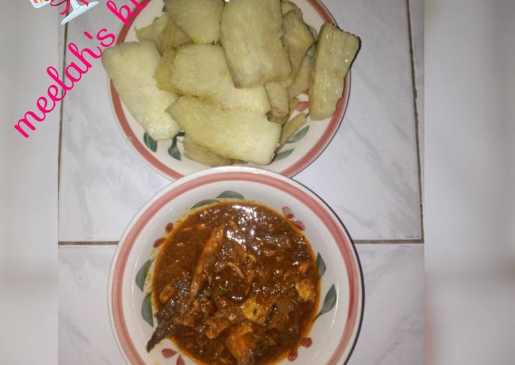 Fried yam with fish sauce