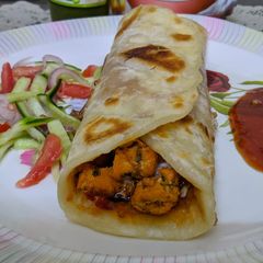 A picture of Tandori paratha roll.