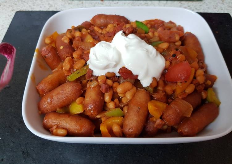 My Little party Sausage & Chorizo Tomato Bake. π