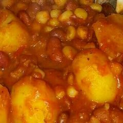 A picture of Githeri with potatoes.