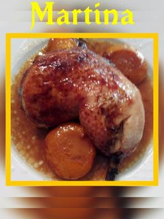 Una foto de Pollo asado con melocotón