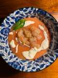 Gazpacho con gamberi rossi e burrata