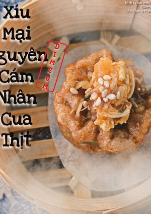 Hình của món Xíu mại nguyên cám nhân cua thịt.