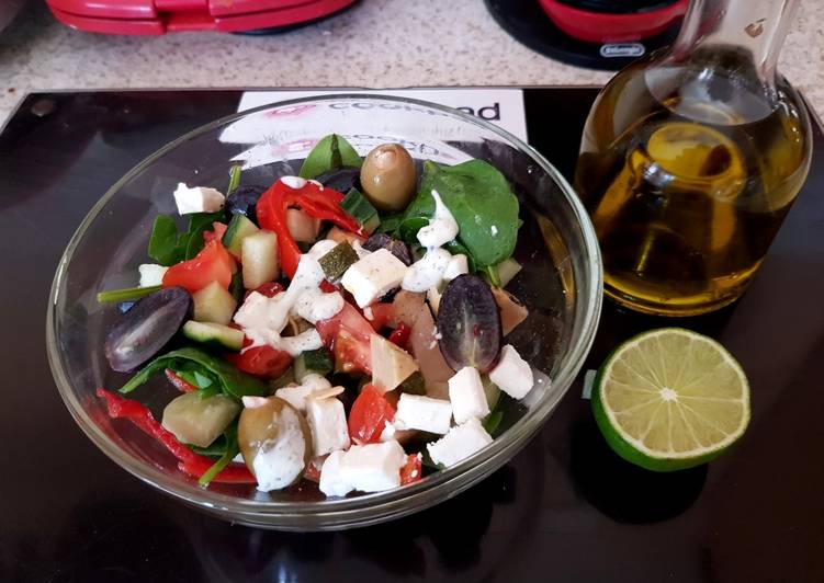 Steps to Make Ultimate My Cheese &amp; Olive Greek inspired Salad 😀