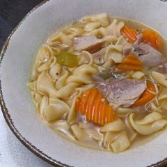 A picture of Ninja Foodi Chicken Noodle Soup.