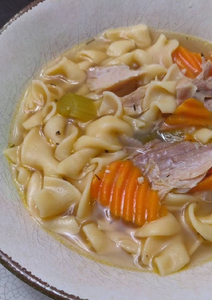 A picture of Ninja Foodi Chicken Noodle Soup.