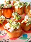 Canapés de surimi en masa filo