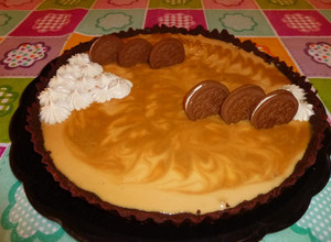 Una foto de Cheesecake de Arequipe con Galletas Oreo de Chocolate