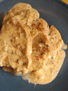 Una foto de Filetes de pavo con salsa de coñac apta para dietas