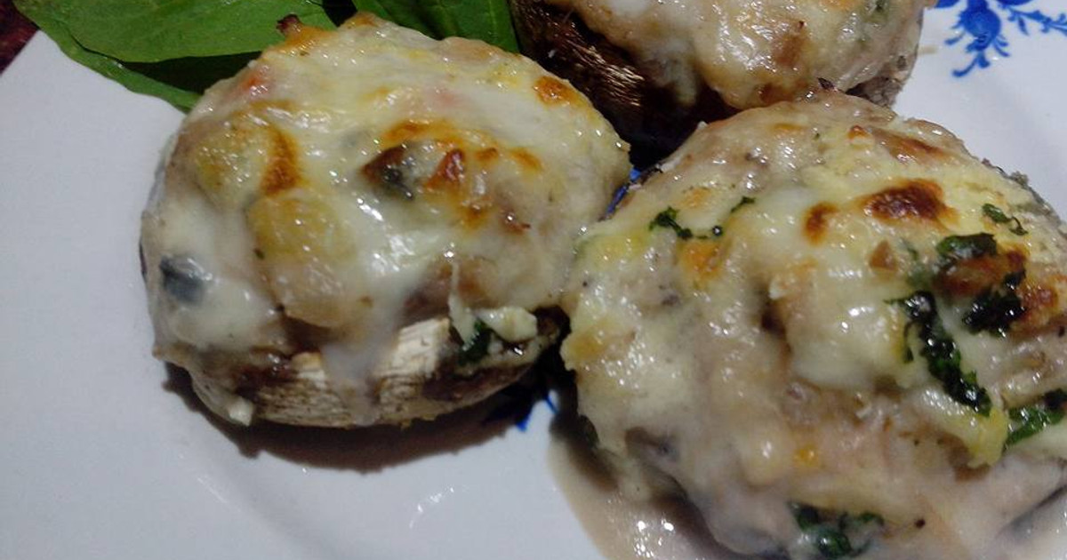 Champignones Rellenos De Bondiola Y Vegetales Al Graten Receta de Mi ...