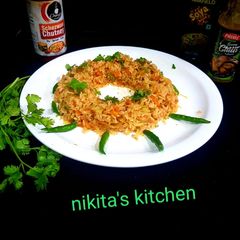 Veg Schezwan Fried Rice A picture of Veg Schezwan Fried Rice.