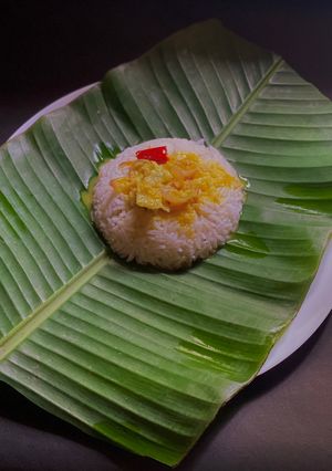 A picture of Kochu Ghoti or Arbi Dal.