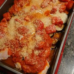 A picture of Eddie's Eggplant Parmesan.