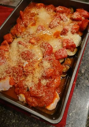 A picture of Eddie's Eggplant Parmesan.