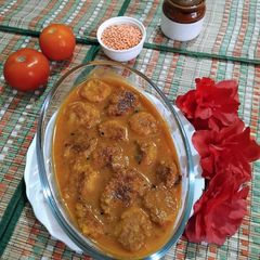 A picture of High Protein Masoor Dal Fritters Curry.