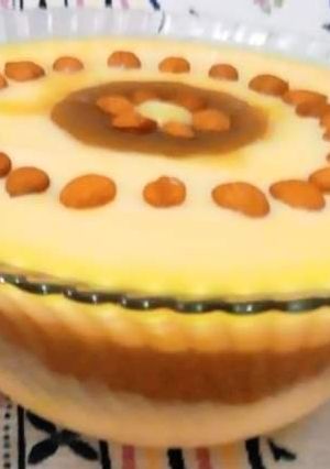 A picture of Khubani Ka Meetha with Custard.